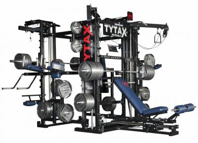 Мультистанция Tytax T3-X Мультистанция Tytax T3-X TYTAX T3-X - это многофункциональный комплекс, в стандартную комплектацию которого входит семь станций и возможно выполнять более 400 упражнений. Одновременно на комплексе могут заниматься семь человек.
Универсальный тренажер для офисных спортивных залов, спортивных объектов и фитнес клубов.
Благодаря дополнительным 14 опциям возможно увеличить количество упражнений до 500.
Вес тренажера в стандартной комплектации: 760 кг.
Минимальный размер помещения для установки комплекса (ДхШхВ): 500х430х230 см.